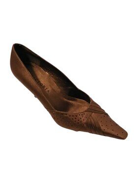 Victoria Women’s Size 8 Brown Bronze Satin Pointed Toe High Heel Pumps New